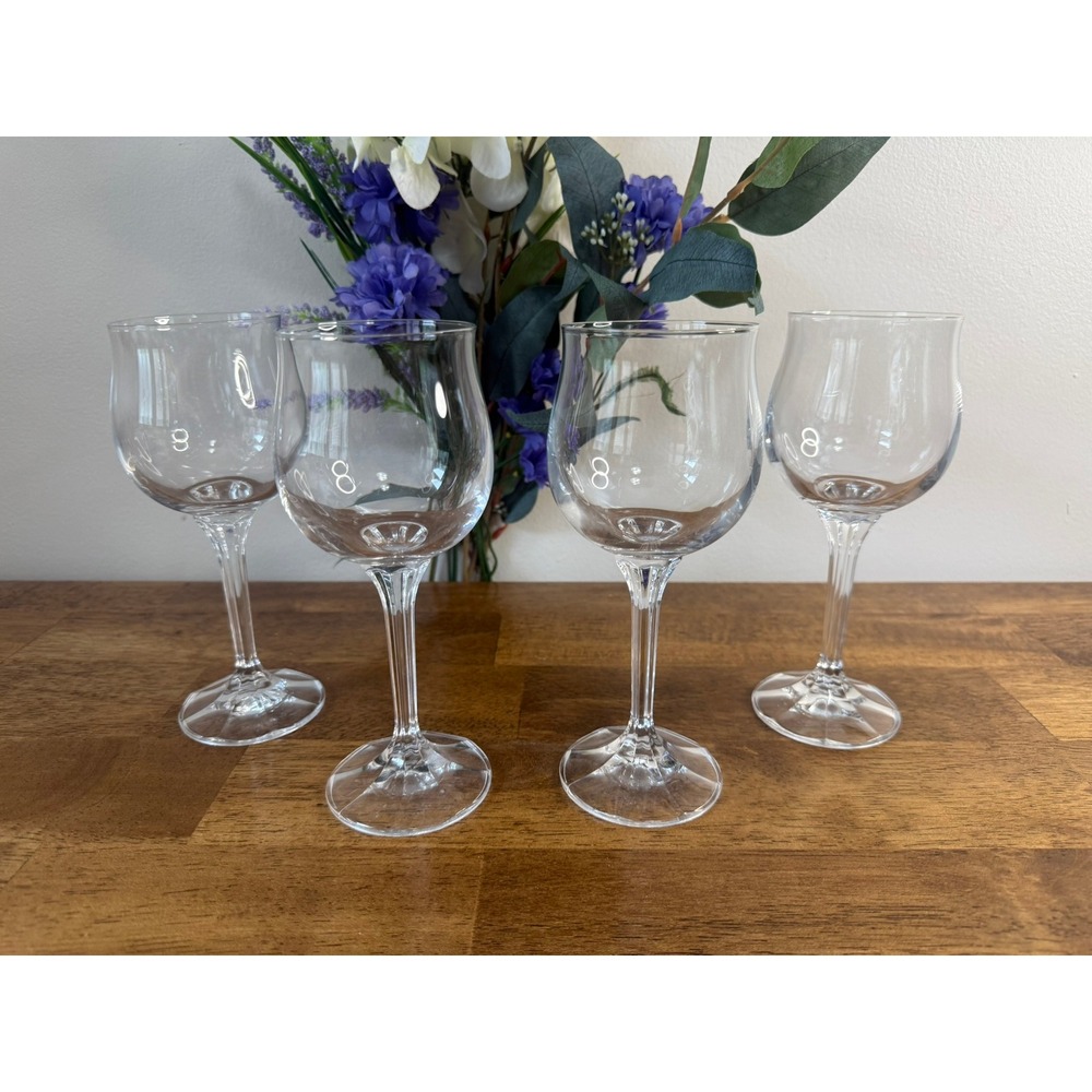 Bohemia Crystalex Diana‎ Wine Glasses Set of 4 Czech Crystal Stemware Goblets